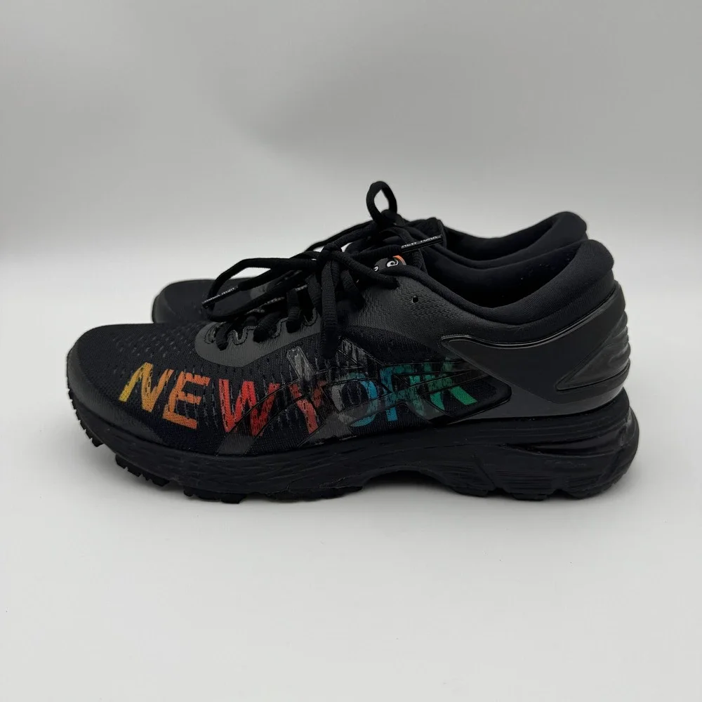 Asics Gel Kayano 25 NYC New York City Black Multi Running Shoes 1012A035 W 9.5